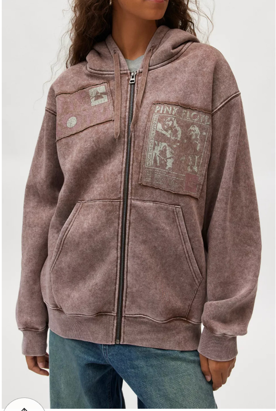 Urban Outfitters Pink Floyd Patched Graphic Hoodie Sweatshirt One Size NWT